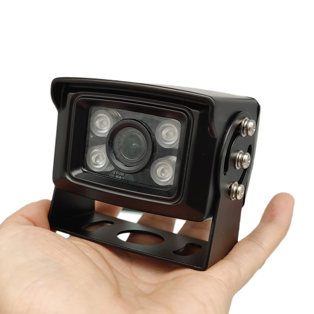 Small black outdoor 4G security camera on white background