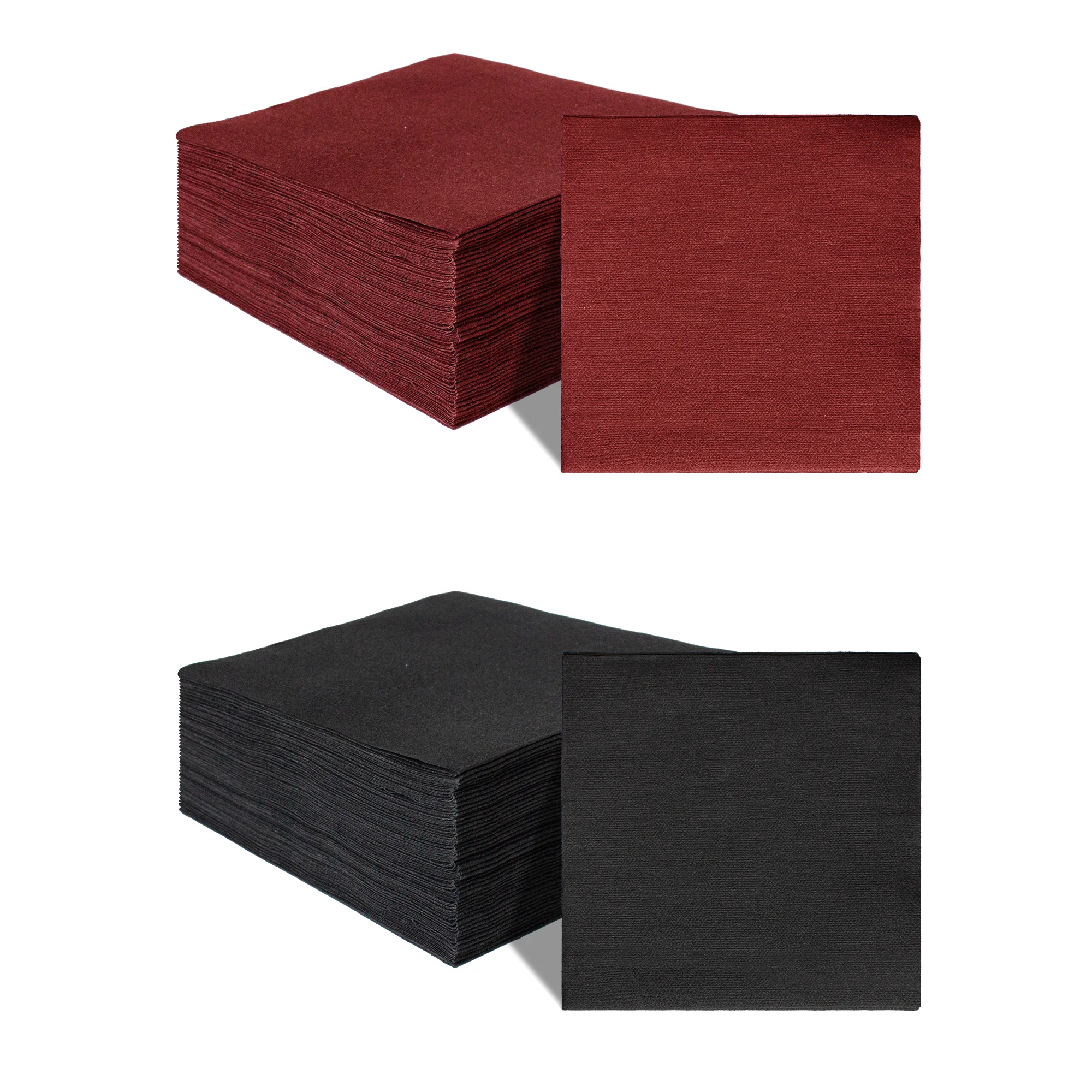 25/50Pcs Disposable Linen-Feel Dinner Napkin 9.84*9.84in Burgundy/Black Napkin Prefold Paper Napkins For Party Wedding