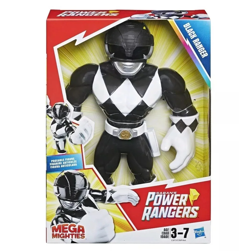 Heroes Mega Mighties Power Rangers Action Figure Collection - Red, Black, Green Rangers Toy Set