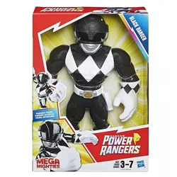 Heroes Mega Mighties Power Rangers Action Figure Collection - Red, Black, Green Rangers Toy Set (Black Ranger)