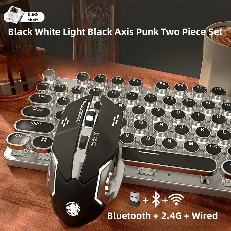 Sem fio Bluetooth Real Teclado Mecânico Gaming,