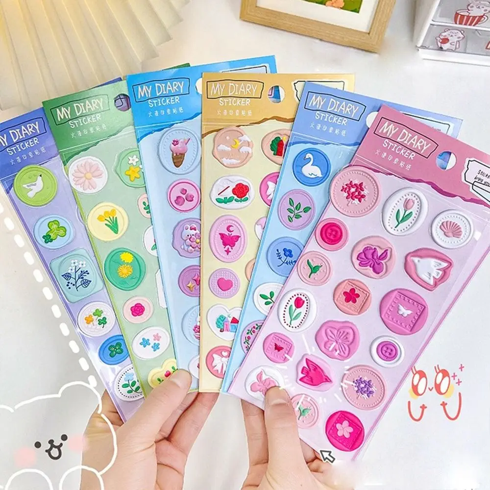 

Hand Account Stationery Adhesive Diary Stickers Album Decorative Sticker DIY Journal Stickers Wax Seals Stamp Stickers