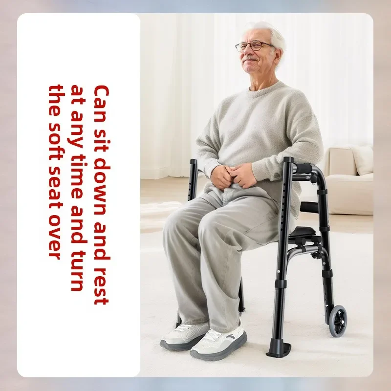 Rehabilitation Arm Training Crutches Walker,Disabled Mobility Walking Stick Chair ,Four-Legged Armrest Frame,Walkers for Elderly 3