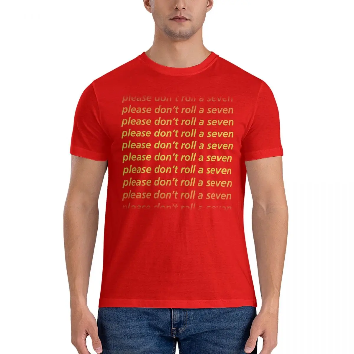 thumbnail image 1 of Camisetas "Por favor, no saques un siete" (texto amarillo). Ropa de algodón C-Catan. Divertida camiseta de manga corta con cuello redondo. Idea de regalo., 1 of 7