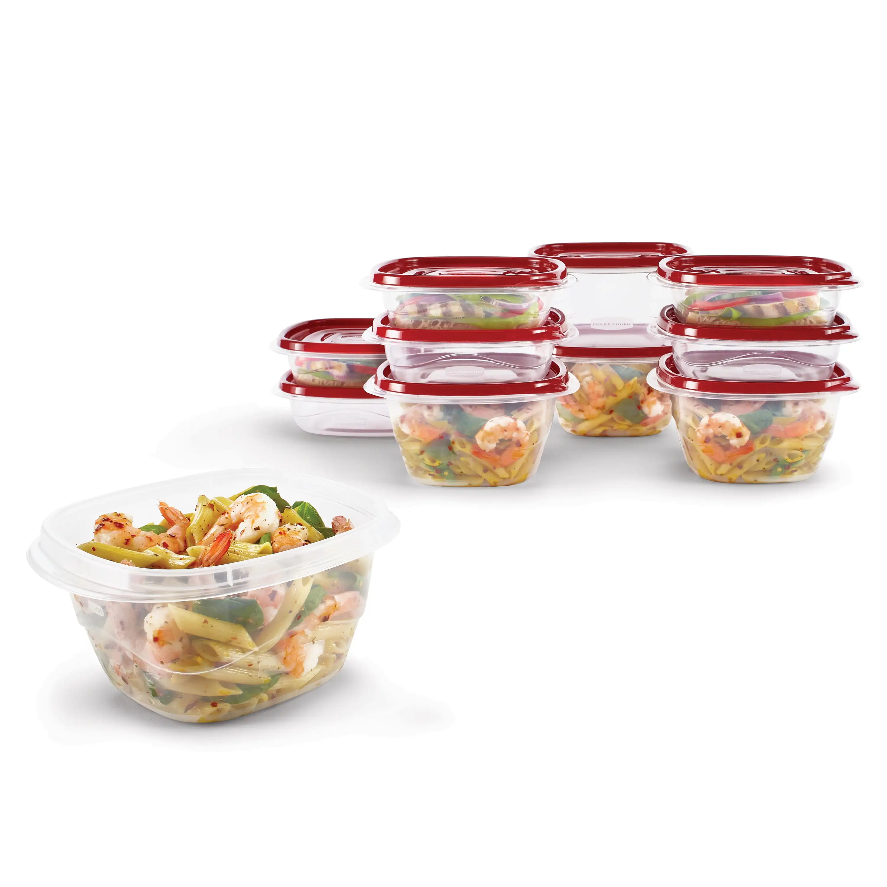 Rubbermaid TakeAlongs Food Storage Containers, 10 Piece Set, Red 2