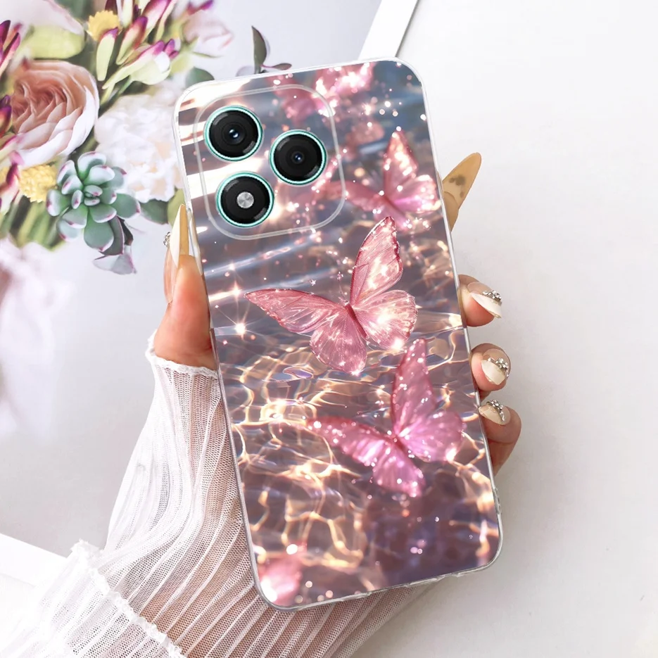 Stylish Clover Lotus Painted Soft Silicone Case