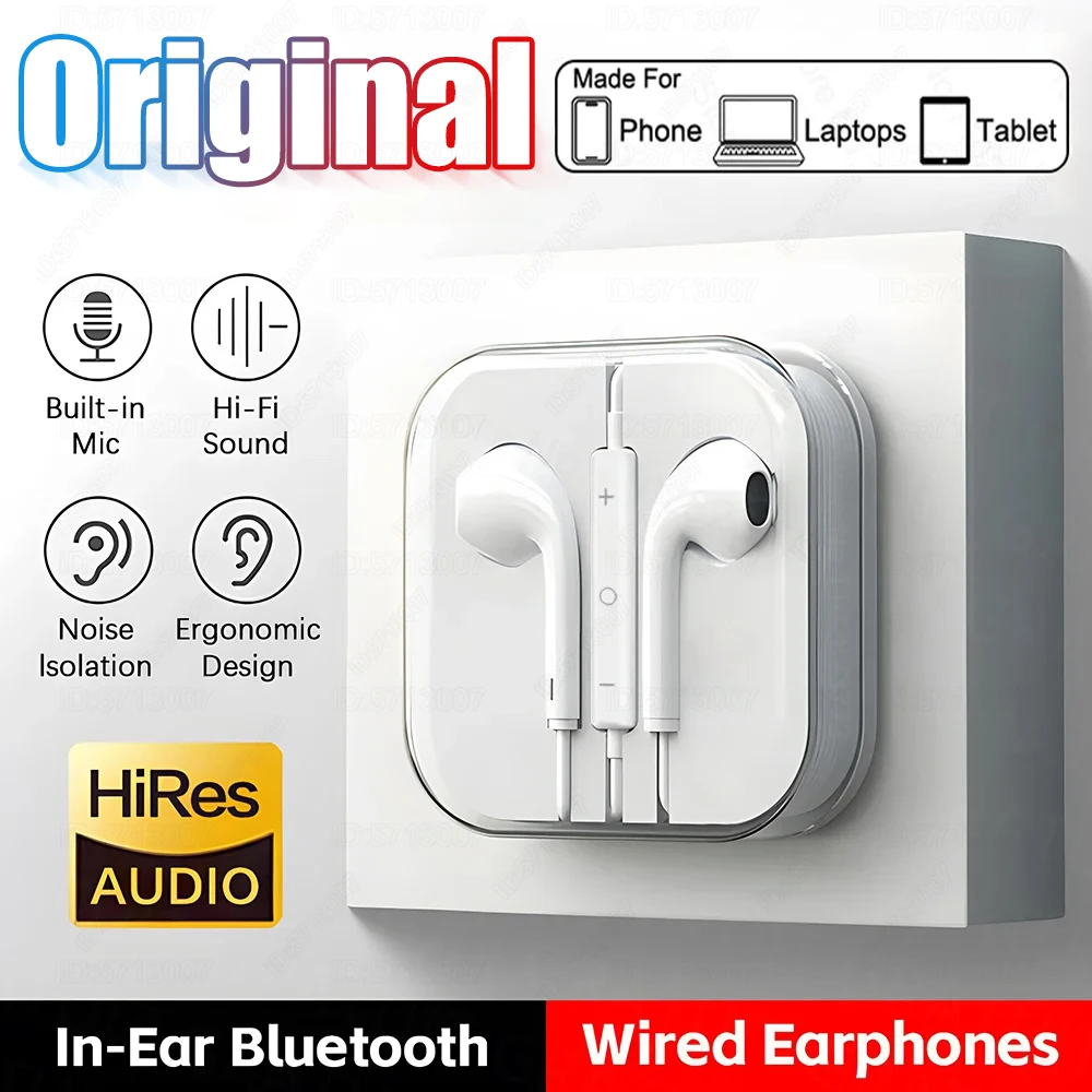 Premium Type C Wired Earphones with 3.5mm Earbuds and Headphones Accessories