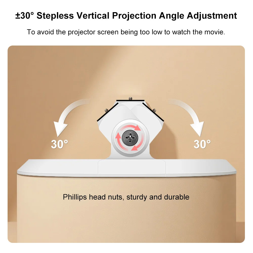 Compact Adjustable Projector Stand with 2.5Kg Capacity and Non-Slip Silicone Protection