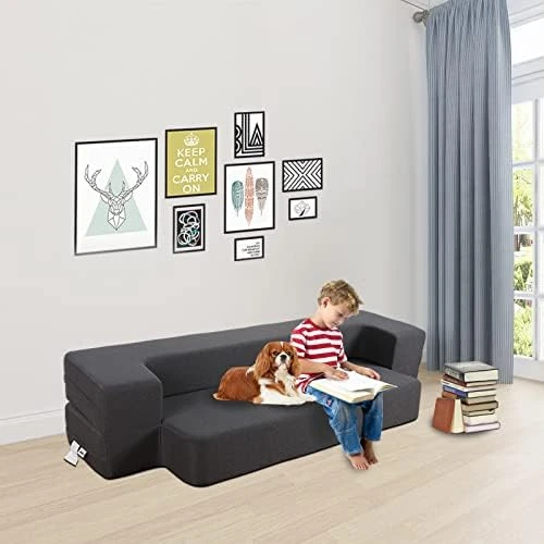 10 Inch Modern Folding Sofa Bed Couch Memory Foam Couch Full Futon