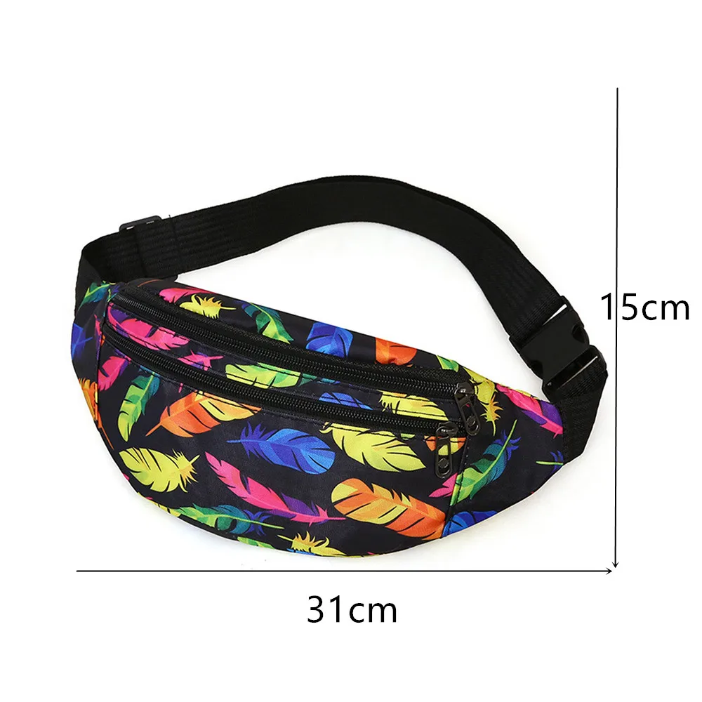 Printed Waist Bag Men Women Sport Run Fanny Pack Bum Bag Travel Crossbody Fashion Chest Phone Pouch Purse Belt