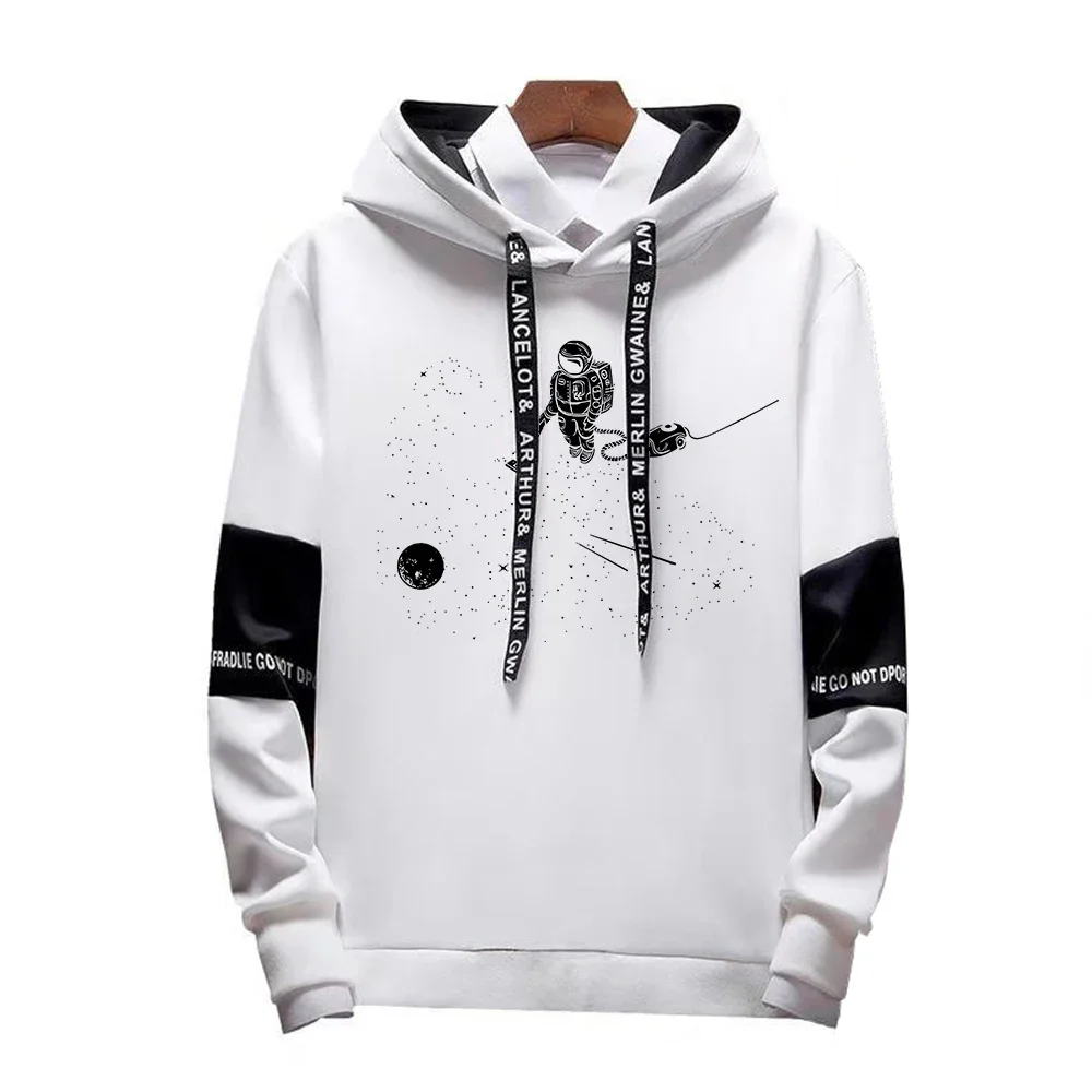 

Men Hooded Tracksuit Astronaut Print Stitching Color Hoodies Man Sportwear Leisure Fashion Streetwear Clothe Sweatshirt for Male