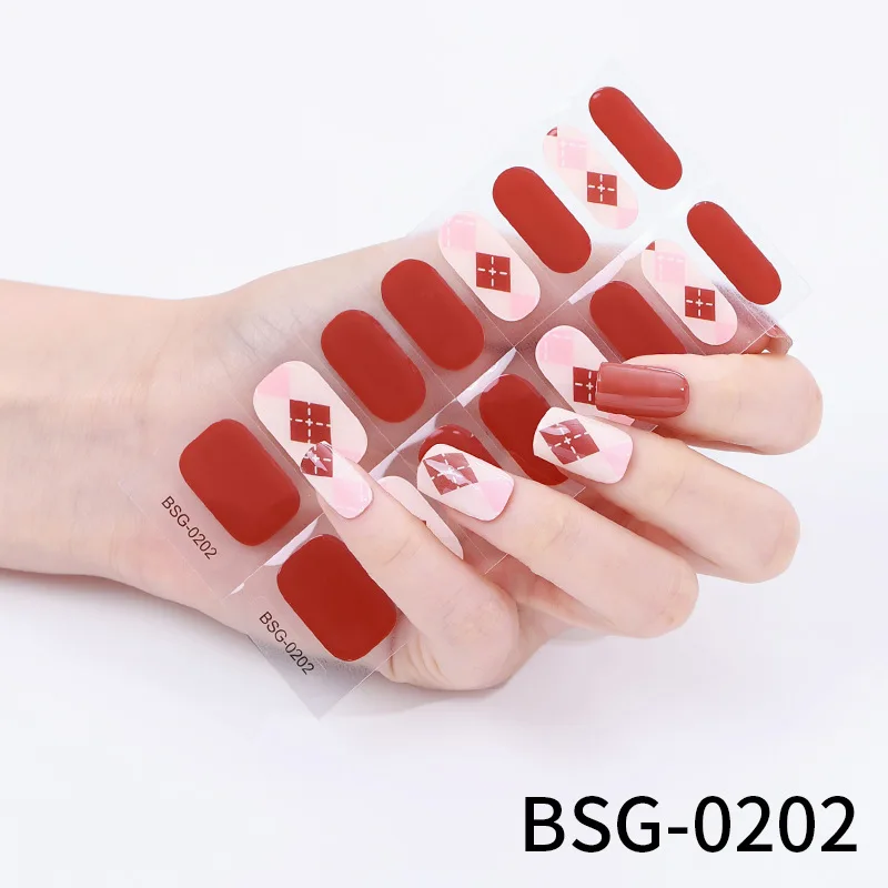 16Tips Nagellack UV Gel Nagel Aufkleber DIY Nail Art Design Aufkleber Full Cover Gel Wraps Aufkleber Für Frauen Aufkleber Dekoration – Detail 18