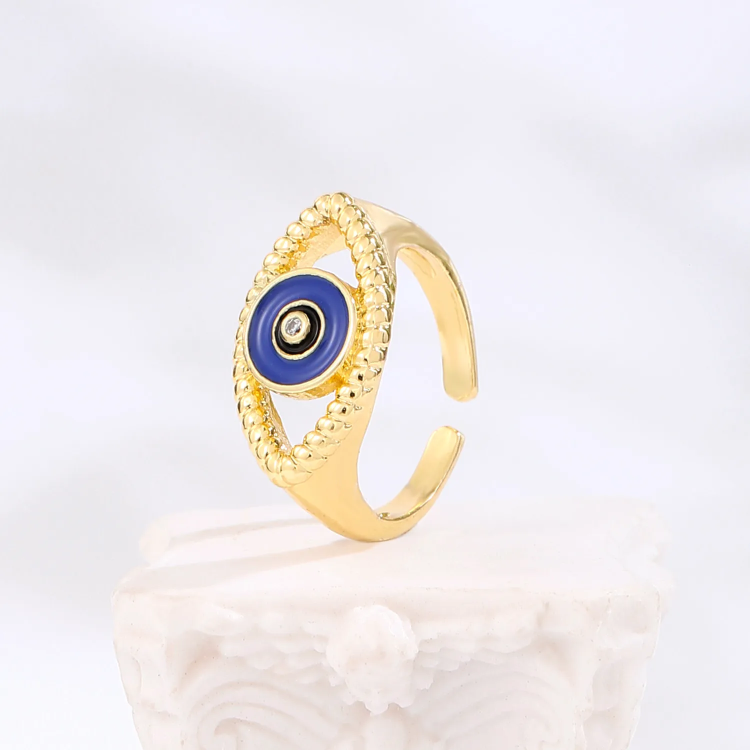 2021 INS Color Rainbow Fashion Rings For Women Finger Jewelry Clear CZ Colorful Neon Enamel Open Adjusted Dome Ring