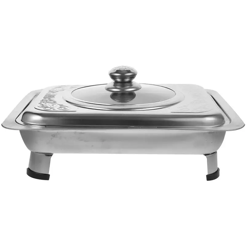 Stainless Steel Food Warmer Chafing Dish Food Tray Chafer Set Pan Dishes Warmer Server Warmers Metal Pot Pans Catering Warming Trays