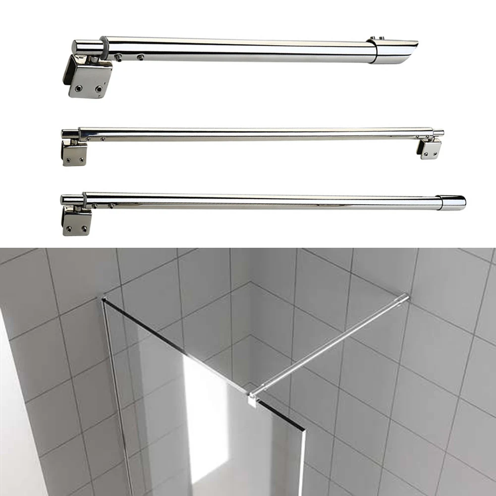 Shower Glass Door Fixed Rod Clamp Stainless Steel Adjustable Shower Screen Support Bar Arms For 8mm-12mm Glass Panel pipe clamps glass shelf clamp holder glass fasteners stainless steel clips shower room door hardware