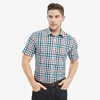 Smart five 100% Cotton Mens Shirts 2017 Summer Casual Shirt Short Sleeve High Quality Plaid Shirts For Male SFS5A315 2