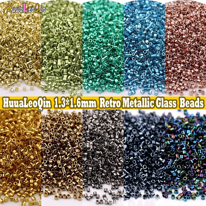 1000pcs 1.6mm Metallic Color Glass Beads 11/0 Loose Spacer Seed Beads ...