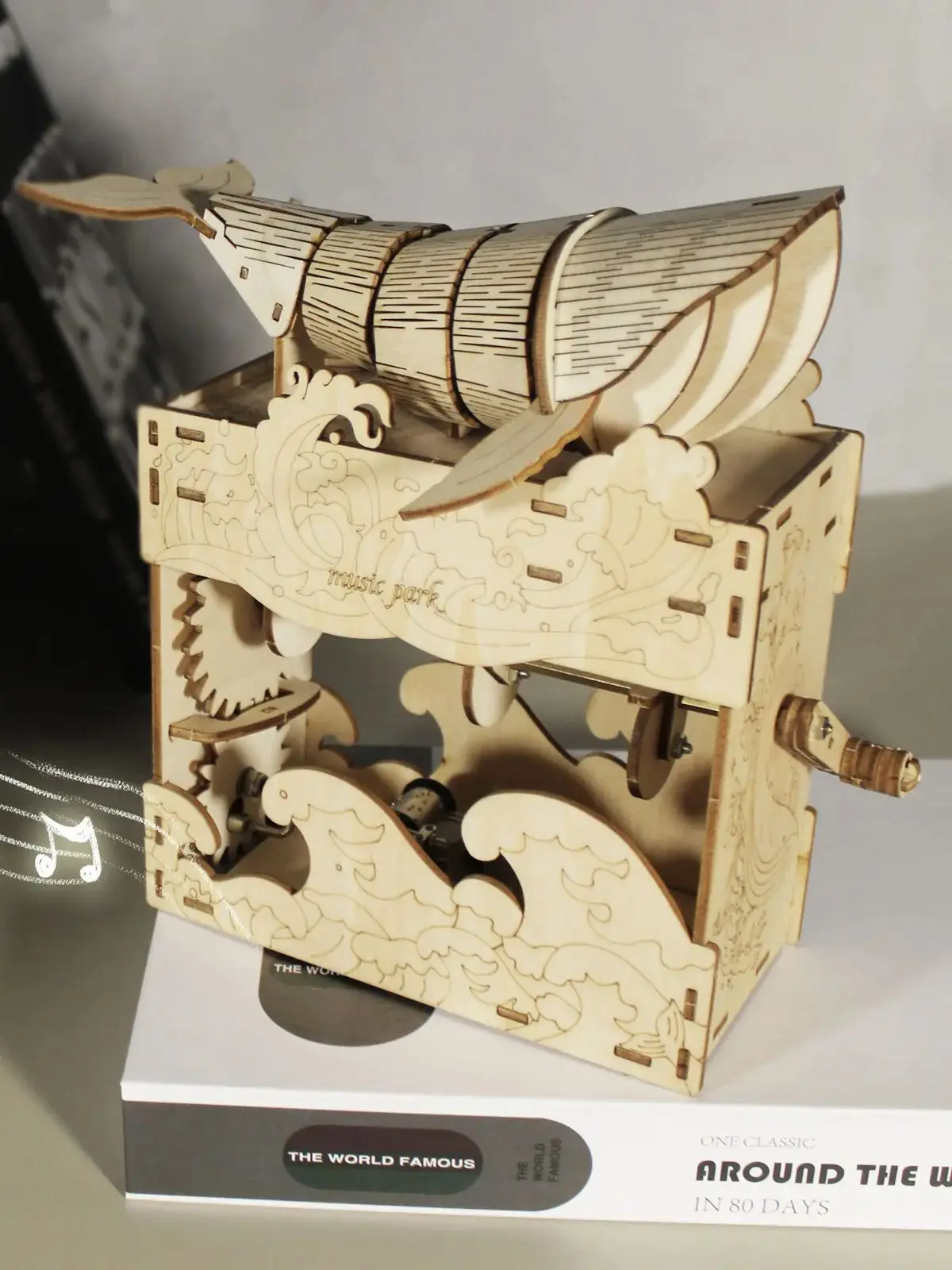 3d wooden puzzle Whale music box Play Beautiful Seaside Handmade Assembly Model kit Holidays birthdays Christmas gifts 4