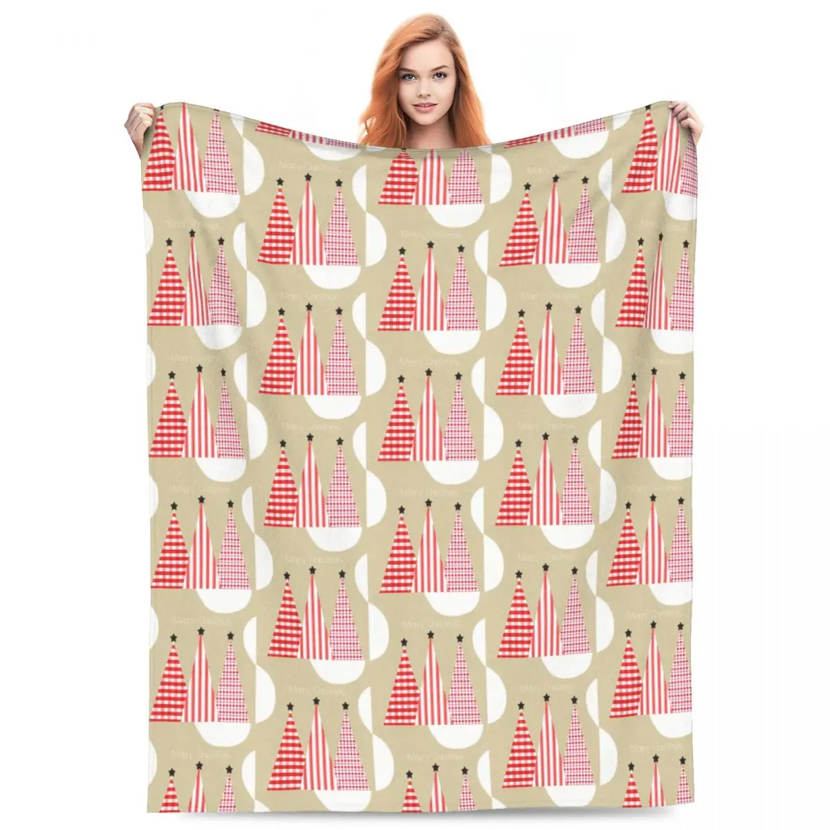 

Фланелевое покрывало для пикника с красными и белыми деревьями