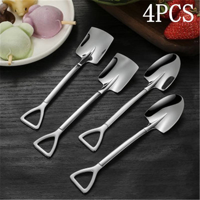 

Stainless Steel Coffee Spoon and Tea-spoon Cutlery Set, Retro Iron Shovel, Ice Cream Scoop, Creative Kitchen Accessories