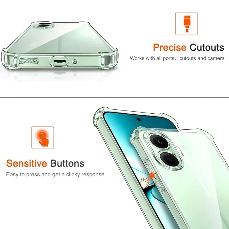 Airbag Soft Silicone Shockproof Transparent TPU Phone Case - Clear Bumper Cover
