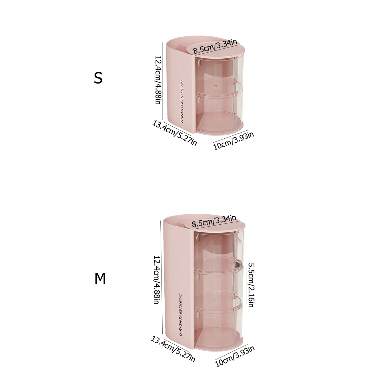 Desktop Rotating Makeup Brush Storage Cylinder, Powder Puff, Eyebrow Pencil, Beauty Egg, Dustproof Cosmetics Storage Box 6
