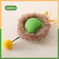 Interactive Rechargeable Rolling Ball Toy with Faux Tail (Plush-Green B)