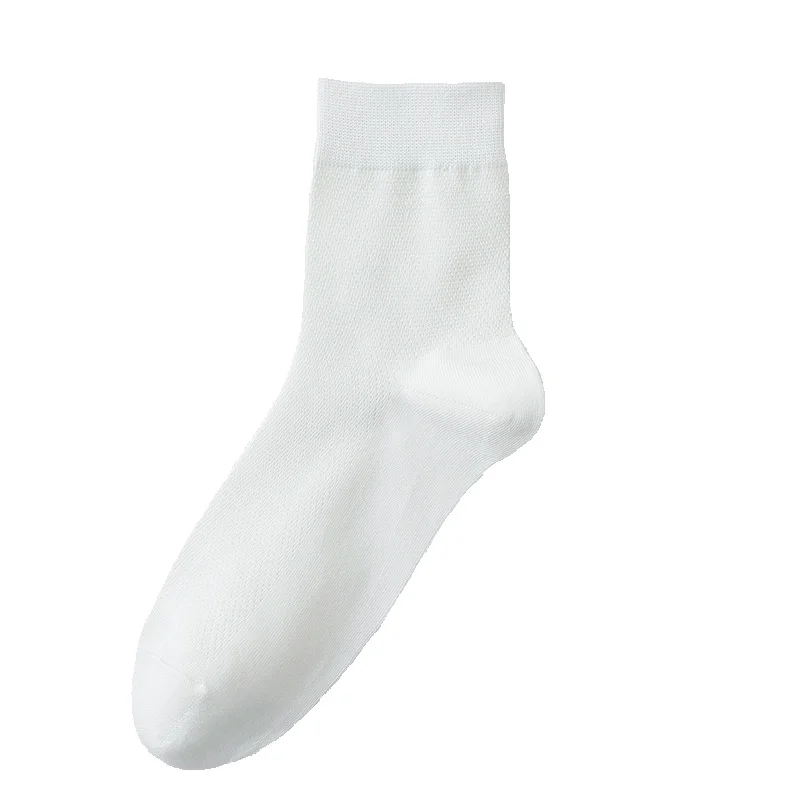 2025e 2025e Men's Mid-Calf Solid Color Cotton Mesh Spring Summer Casual Sports Boat Sweat-Absorbing Breathable Formal Black And_voghion.com