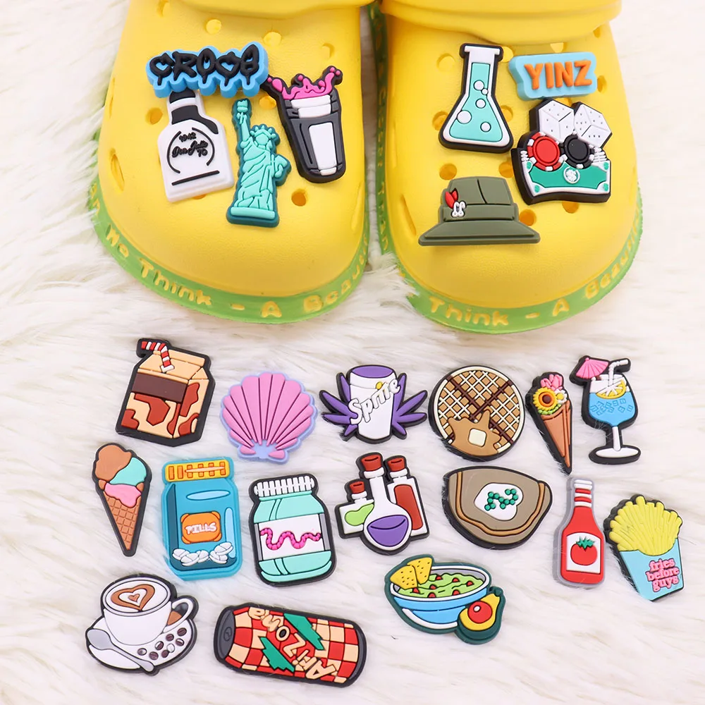 

Оптовая продажа, 50 шт., аксессуары для обуви в виде мороженого, садовая обувь с авокадо, Пряжка для обуви, украшения, подходят для детских сандалий, Croc Jibz, очаровательные