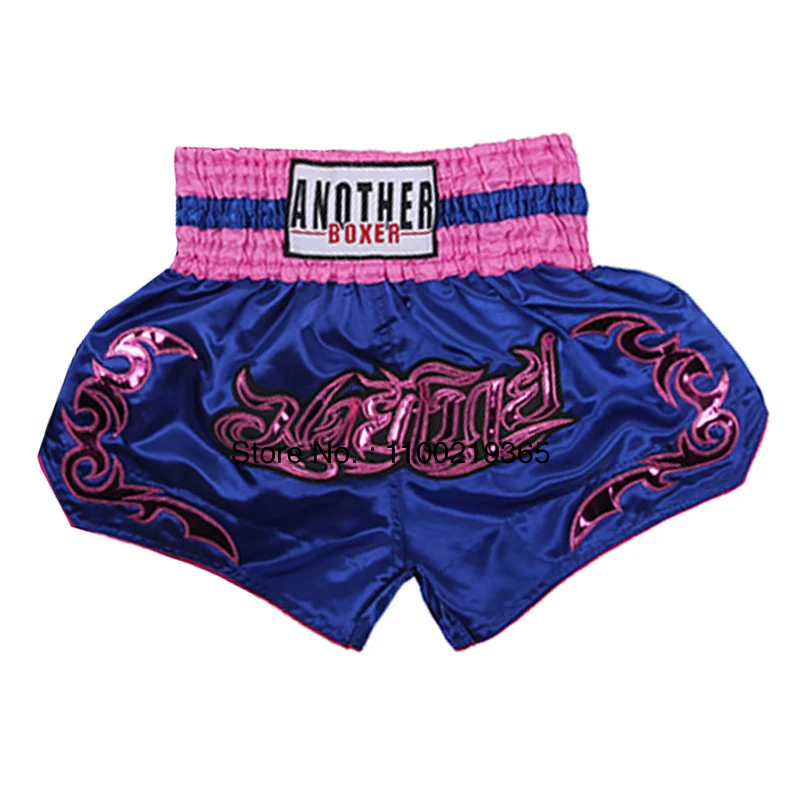 Muay Thai Shorts New Embroidery Kick Boxing Shorts Womens Men Child Gym Martial Arts Grappling Kickboxing Cage Fighting Shorts