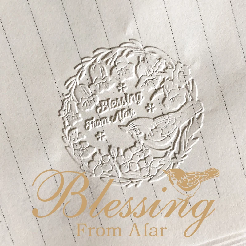 Brass Wax Seal Stamp Bluebell Robin Design Handcrafted