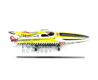DT RC Boat G30H ARTR 54" 30CC Engine Gasoline Fiber Glass RC Racing Boat Water cooling Rudder Propeller Yellow Model Toy TH02683 2