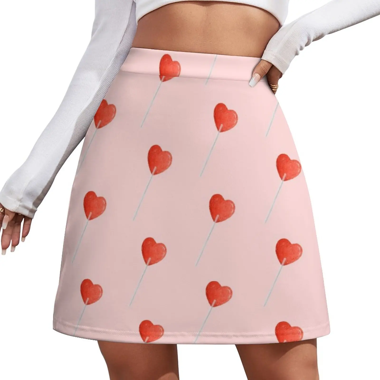 

Heart Lollipop Illustration Mini Skirt luxury designer clothing women Women's summer skirts