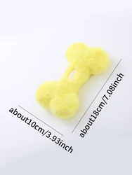 Adorable Bone Plush Interactive Dog Toy - Bite Resistant and Vocal Play - XS（old） (Yellow)