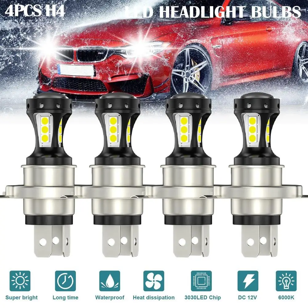 

4 шт., автомобильные лампы H4 9003 HB2