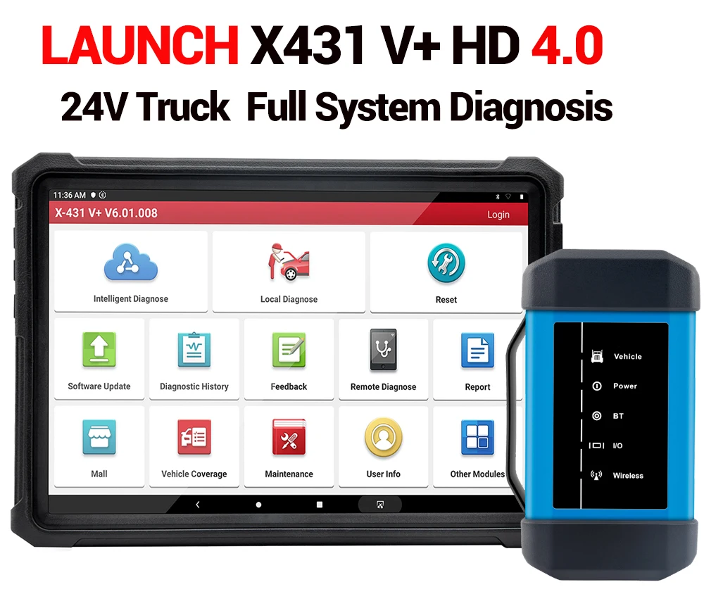 Диагностический сканер LAUNCH X431 V Plus HD III для тяжелых грузовиков дизельных
