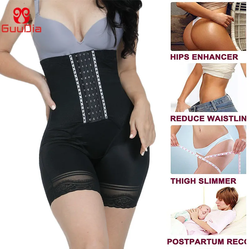 GUUDIA High Waisted Body Shaper Shorts Seamless Shapewear Short Women's Firm Control Shaper Panties Waist Nipping Boyshorts