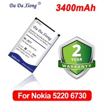 DaDaXiong 3400mAh BL5CT BL-5CT BL 5CT Li-ion Phone For Nokia 5220 C3-01 C6-01 6730c C5 C5-00 6303C/5220XM Battery