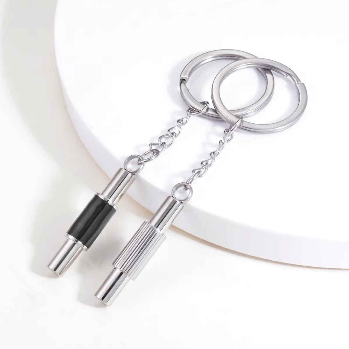Simple Cylinder Cremation Urn Necklace/Keychain for Ashes Openable Memorial Pendant Stainless Steel Keepsake Jewelry 2