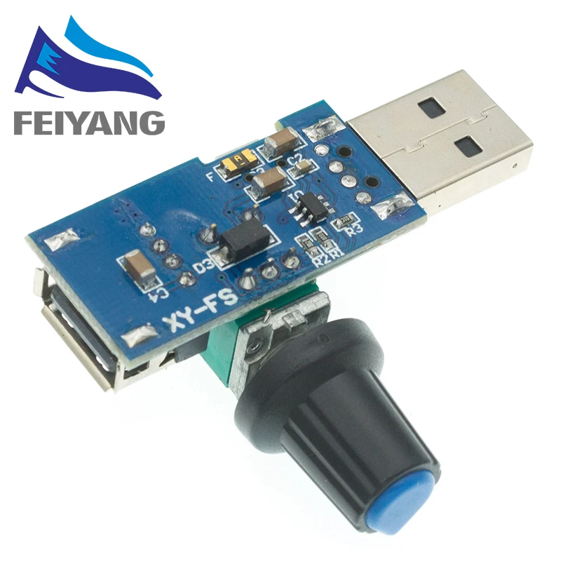 Mini USB Lüfterregler Windgeschwindigkeitsregler Luftvolumenregler Kühlung Stummschaltung Multifunktions-Lüftergeschwindigkeitsschaltermodul DC 5V – Detail 4