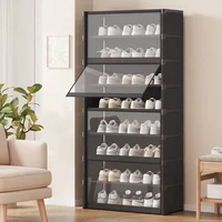 Shoe Rack Multilayer Shoe Cabinet Dustproof Transparent Design Small Spaces Spacious Storage Organizer Shelf for Shoes Storage