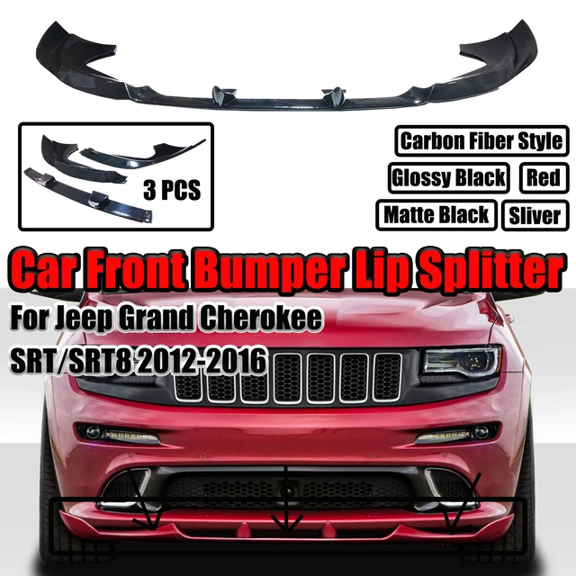 Für 2012-2016 2015 2014 2013 Jeep Grand Cherokee SRT SRT8 Front Lip Splitter  Carbon Fiber Stil Glänzend schwarz Matt Schwarz - AliExpress