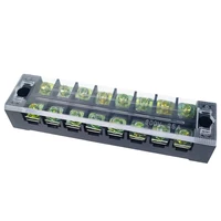 1PCS TB2508 Dual Row Thick Copper Screw Terminal Block Flame Retardant Grounding Strip Wire Connector Durable 600V 25A 6
