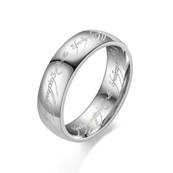Elegant Stainless Steel Laser - Engraved Couples Wedding Rings - Fashionable Jewelry Gifts Wholesale - 8 (Silver)