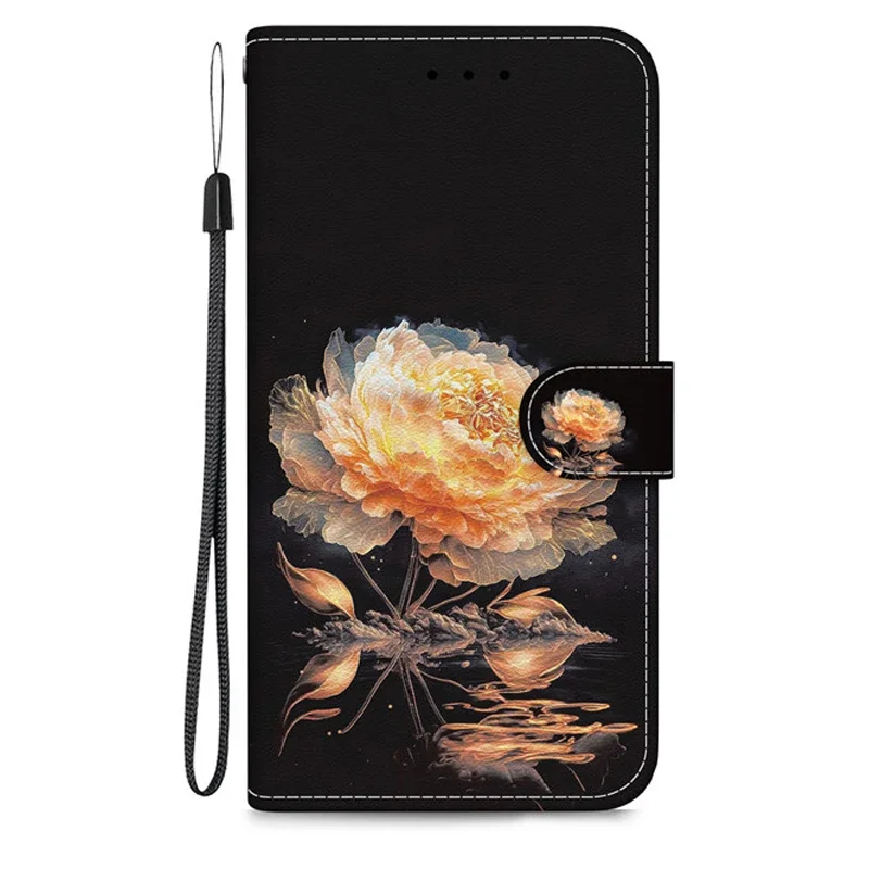 Leather Flip Wallet Case with Magnetic Stand and Cute 3D Design