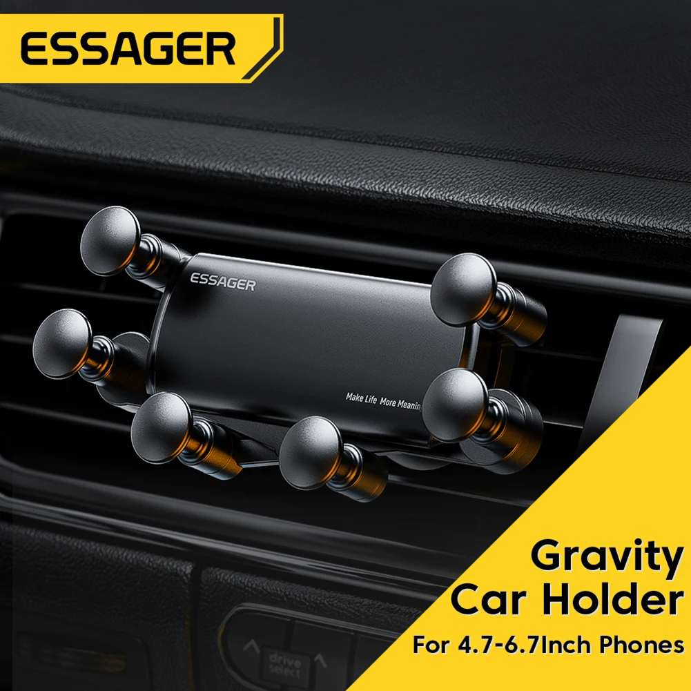 ESSAGER Cellphone Car Holder 360 Adjustable Air Vent Clip Mobile Phone Mount Holder Anti-skid for iPhone Smartphone