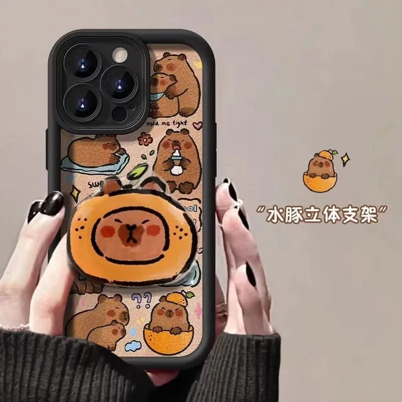 Capybara Grip Tok Holder Cartoon Multistep Soft Phone Case