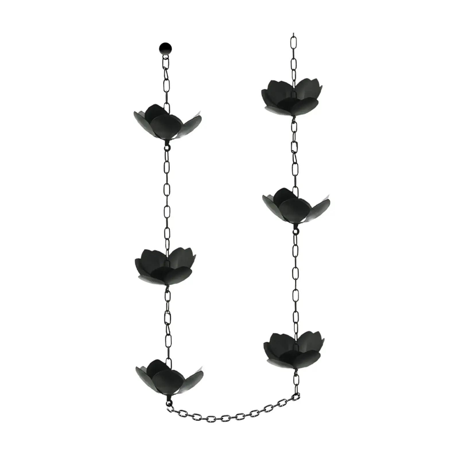 Rain Chain,Rainwater Diverter,Lotus Rain Catchers,Chain Gutters Downspout,Villa Improvement Hanging Gutter Chain Downspout