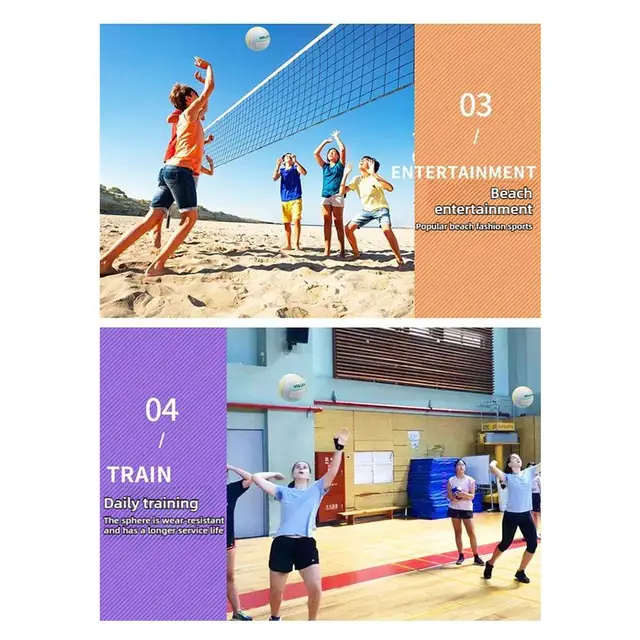 Official Size 5 Volleyball, Soft Indoor Outdoor Volleyball For Game Gym Training Beach Play Volleyballs For Beginner Teenager 4