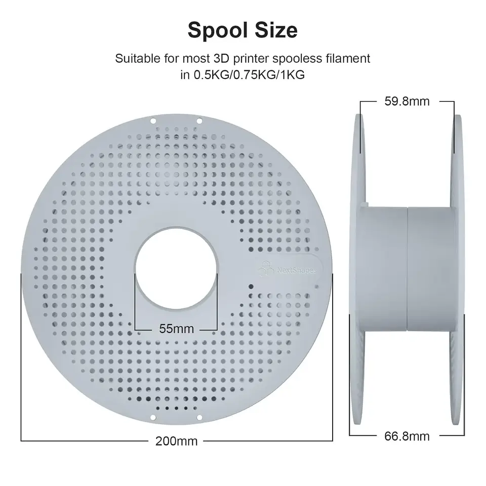 Reusable Spool for 1KG Refill Filament Detachable High Strength Heat Resistant ABS Empty Filament Reel for Bambu Lab 3D Printers image 4